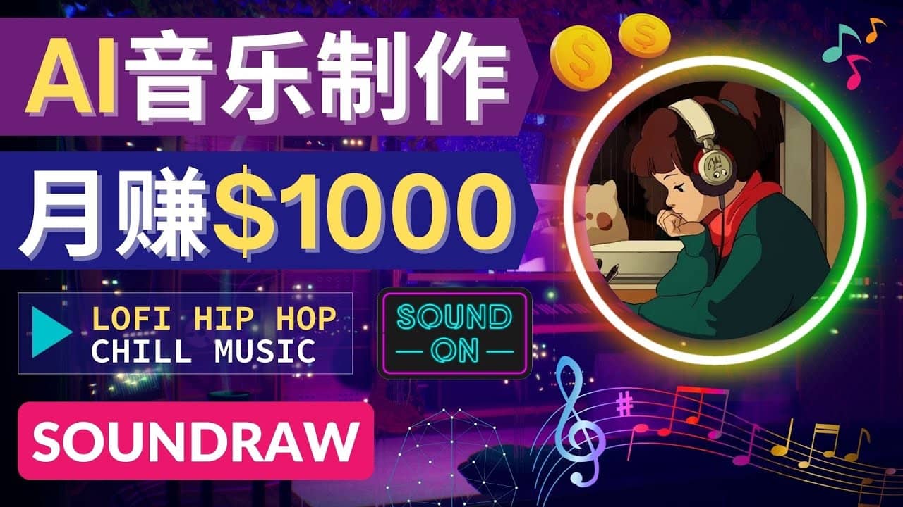 无需任何音乐基础： 使用AI软件制作Lofi Hip Hop Chill Muic 月赚1000美元 第1张