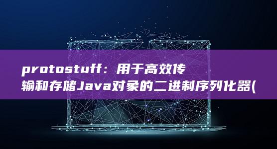 protostuff：用于高效传输和存储 Java 对象的二进制序列化器 (protoss)