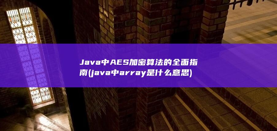 Java 中 AES 加密算法的全面指南 (java中array是什么意思)